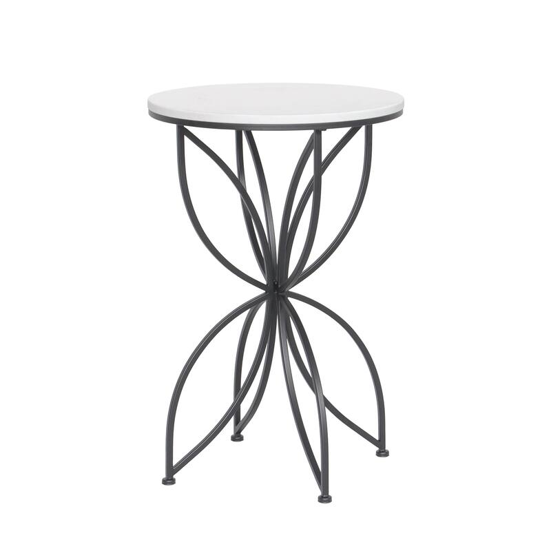 Maypex White Quartz Stone Accent Table