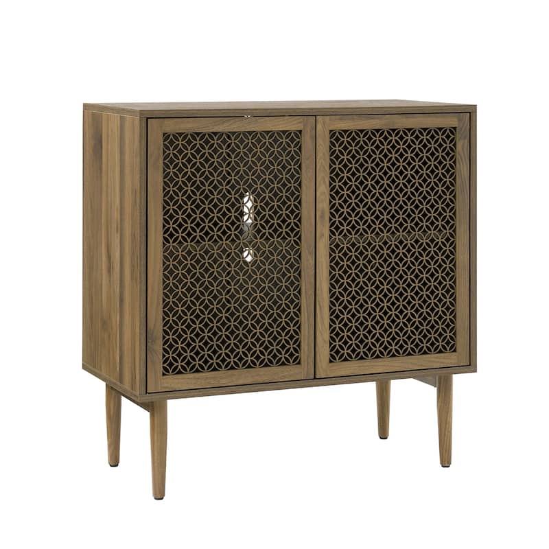 Modern Dominik 32"Tall 2-Door Accent Cabinet with Light by HULALA HOME