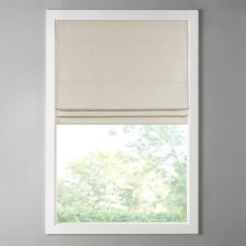 Madison Park Leighton Printed Faux Silk Room Darkening Cordless Roman Shade