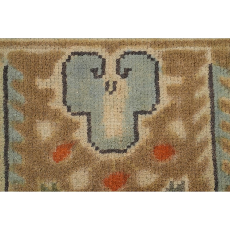 Hand Knotted Oriental 100% Wool Carpet Traditional Floral Beige & Ivories Tabriz Area Rug - 9' 6'' X 6' 7''