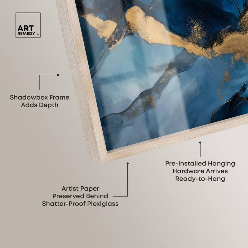 Dark Texture Golden Touch I Shadowbox by Art Remedy