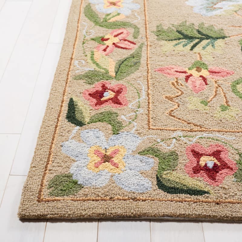 SAFAVIEH Handmade Chelsea Rubi French Country Floral Wool Rug