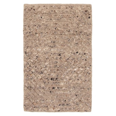 ECARPETGALLERY Hand-knotted Tangier Taupe Wool Rug - 1'8 x 2'11