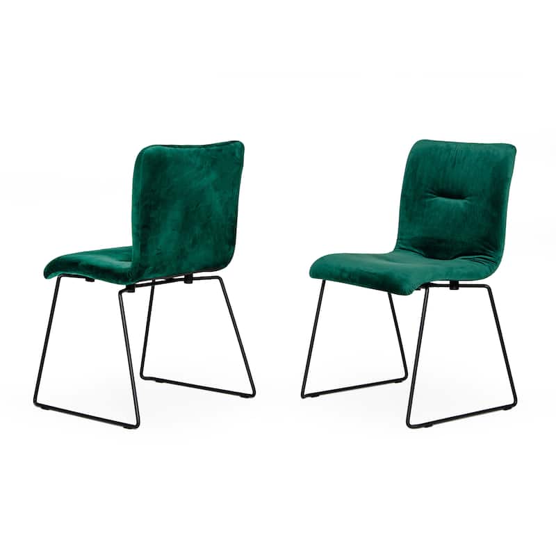 Modrest Yannis Modern Green Fabric Dining Chair (Set of 2)