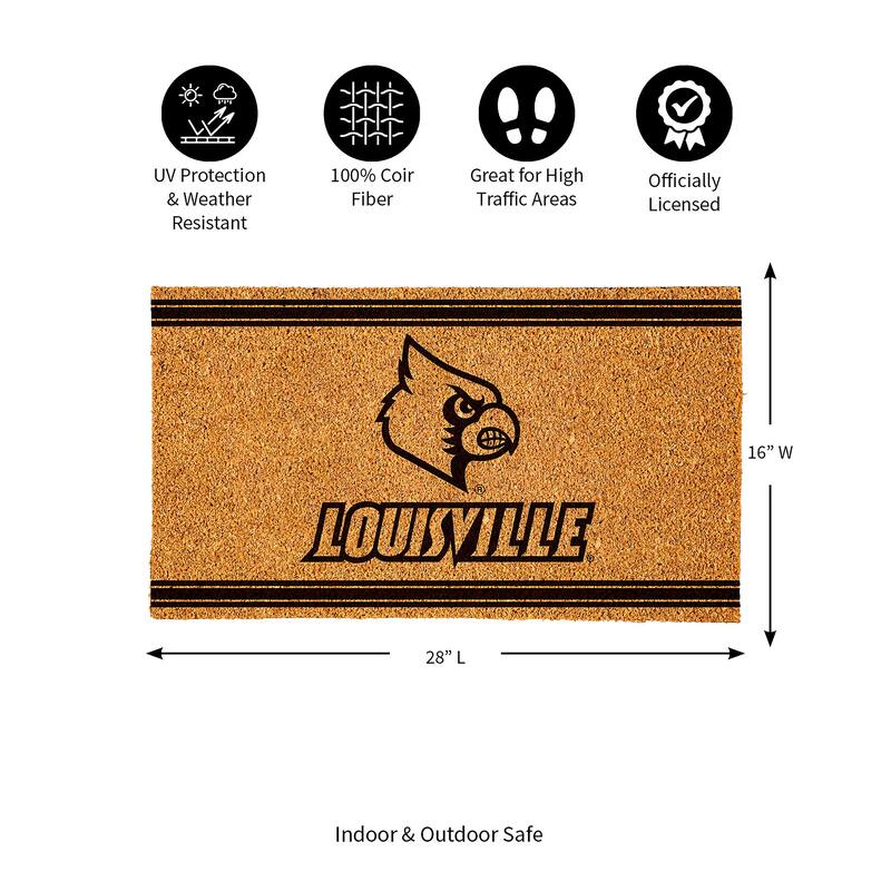 University of Louisville Monochrome Indoor/Outdoor Coir Door Mat