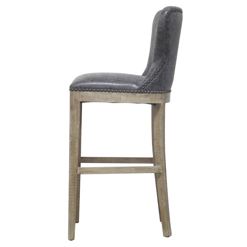 NPD Furniture Dorsey Brown and Grey Nubuck Bar Stool