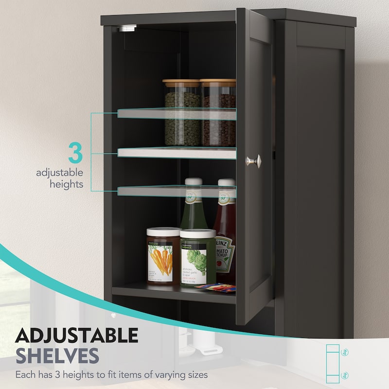 Futzca Tall Bathroom Storage Cabine, 64”H Freestanding Narrow Storage Pantry Cabinet
