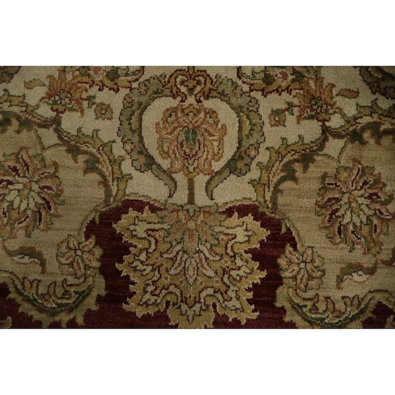Hand Knotted Oriental 100% Wool Carpet Traditional Floral Beige & Ivories Agra Area Rug - 12' 1'' X 11' 10''