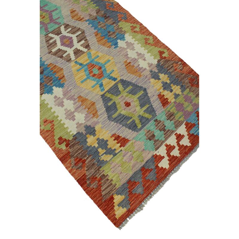 Flatweave Margot Rust/Purple Runner - 2'8" x 9'9"