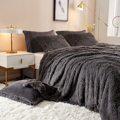 Plush Fluffy Shaggy Crystal Velvet Duvet Cover