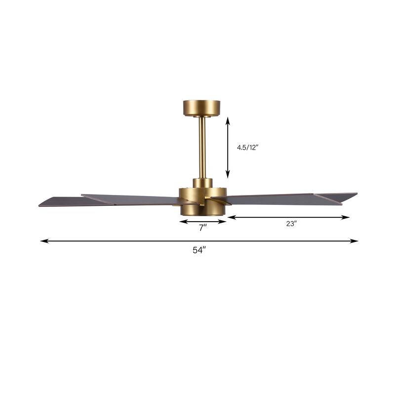 MLiAN 54 inch 5 Blades Indoor Ceiling Fan Remote Control 6-Speed DC - N/A