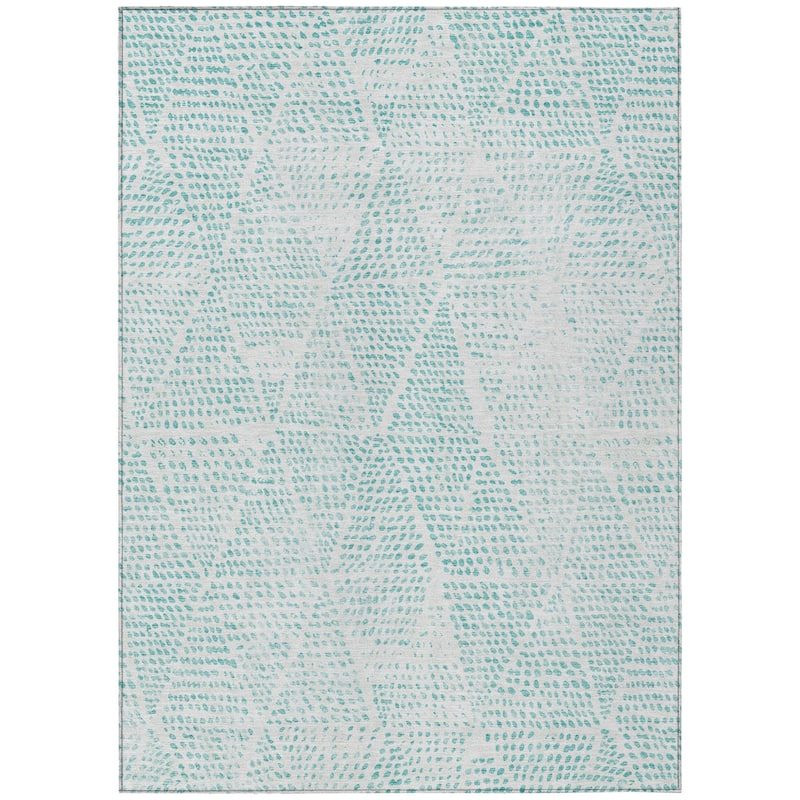HomeRoots Geometric Transitional Rectangle Outdoor Rug