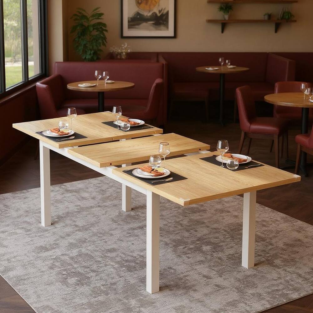 63" Large Extendable Dining Table, for 4-8 People