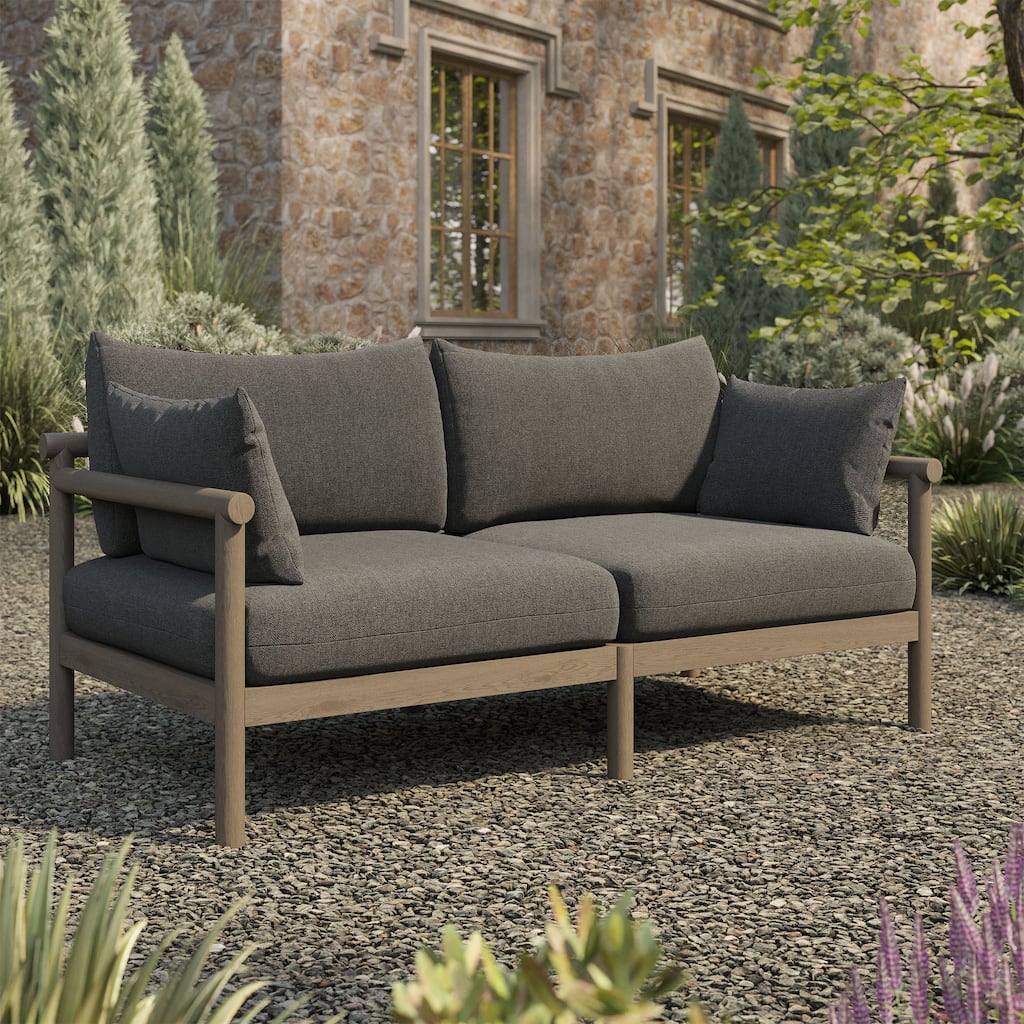 Eleni Outdoor Teak Wood Loveseat