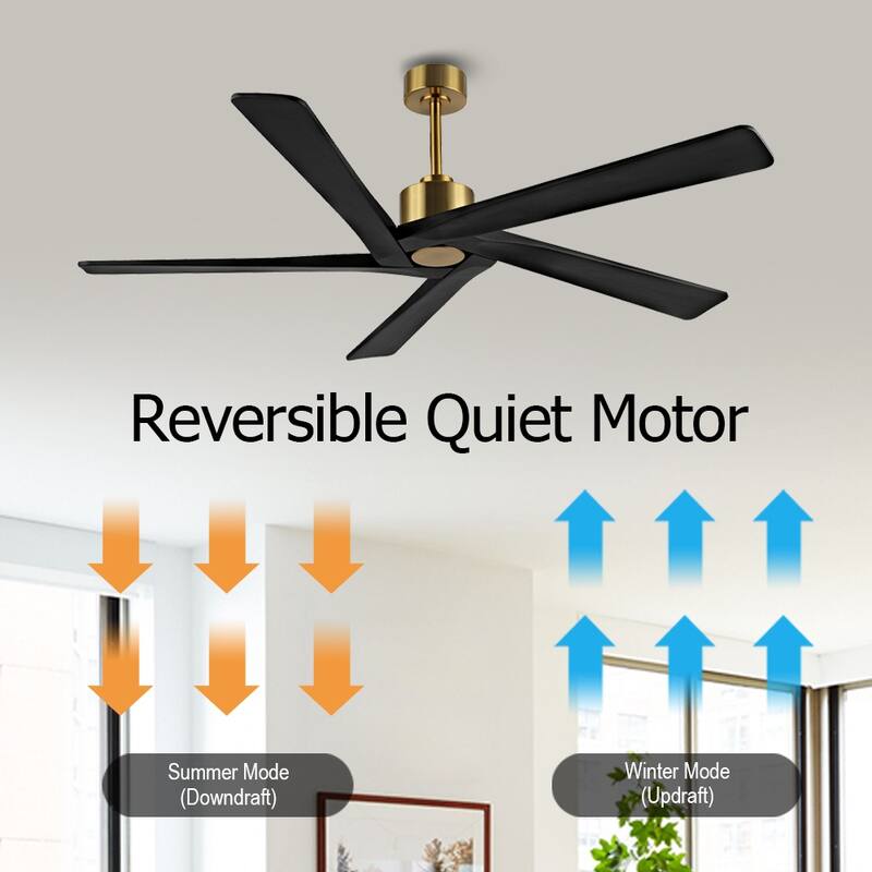 WINGBO 72" 6-Speed DC Motor Indoor Ceiling Fan without Lights