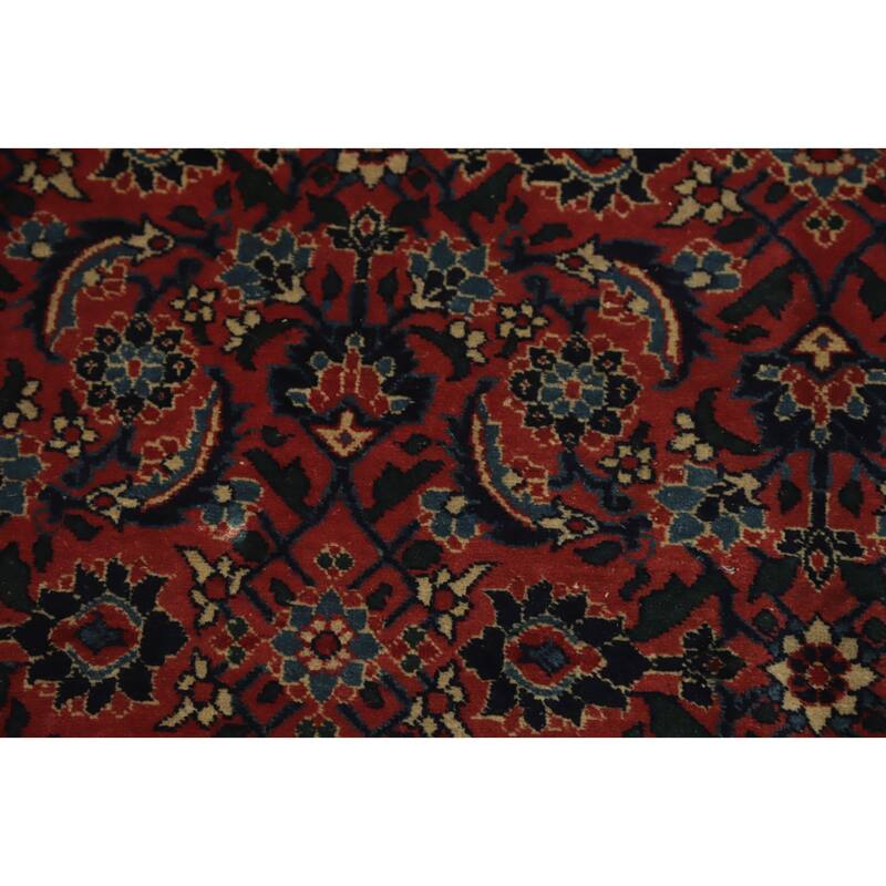 Hand Knotted Oriental Kork Wool Carpet Traditional Floral Oranges & Rust Tabriz Area Rug - 15' 0'' X 6' 2''