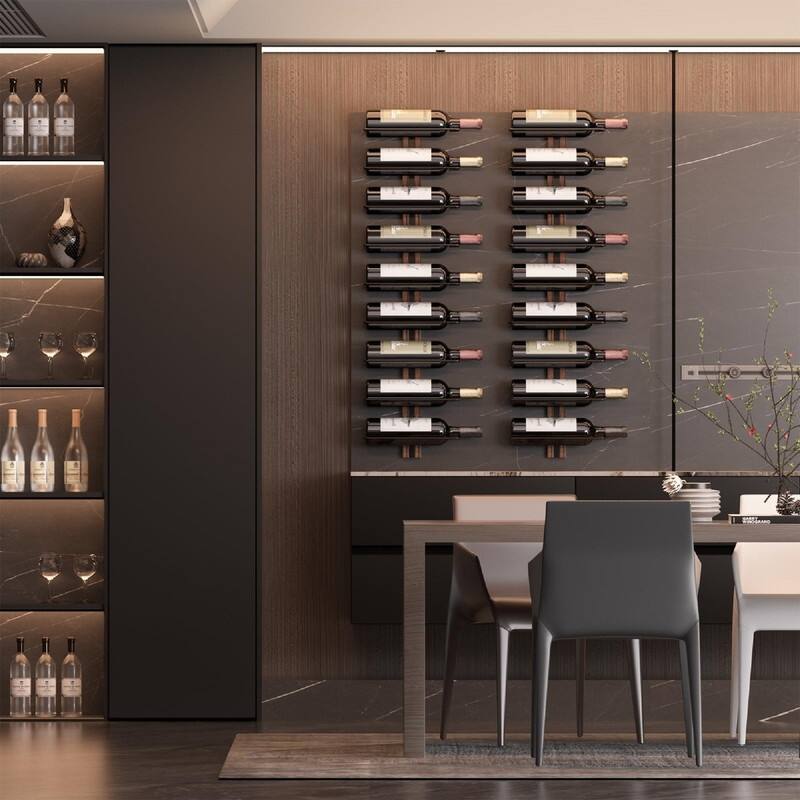 Wine Rack Wall Mounted - 10.7"D x 3.2"W x 12.4"H