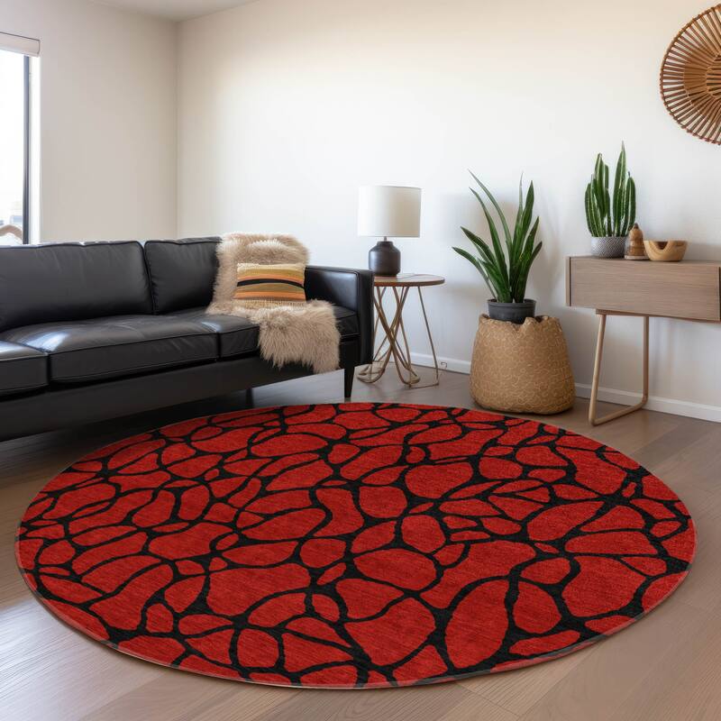 Machine Washable Indoor/ Outdoor Contemporary Chantille Rug