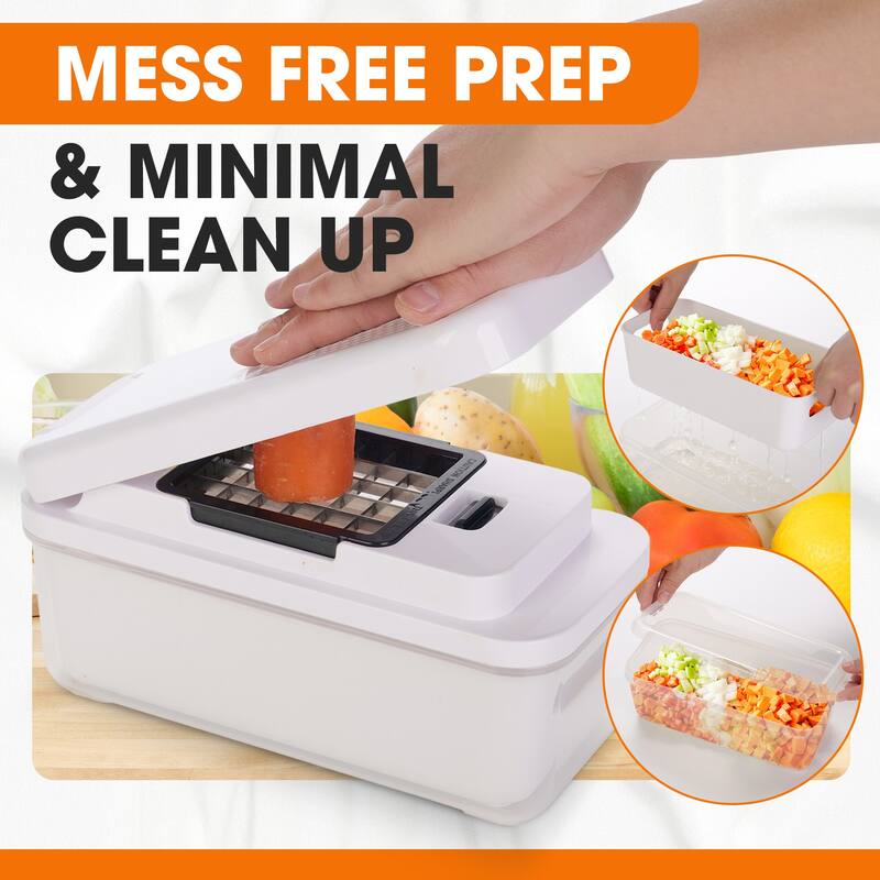 Cheer Collection Vegetable Slicer Chopper With 7 Blades And Container - 7 Blade