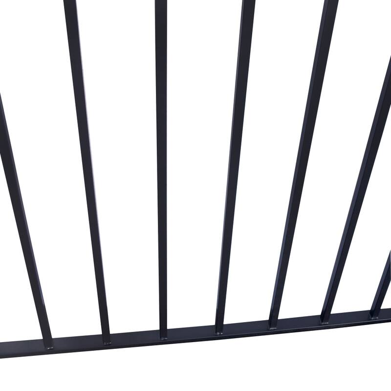 ALEKO Iron Wrought Yard Garden Privacy Fence Panel 8'x5' Black Madrid Style