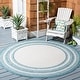 preview thumbnail 50 of 140, SAFAVIEH Courtyard Vickie Indoor/ Outdoor Waterproof Patio Backyard Rug 4' Round - Ivory/Aqua