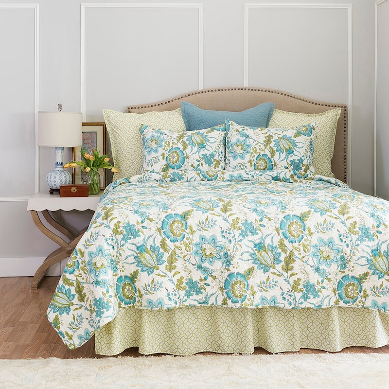 Adrienne Bed Skirt - Green - King
