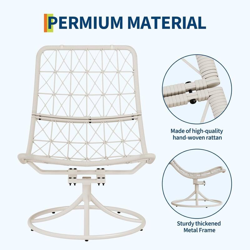 Oversize 360° Swivel Rocking Papasan Sofa Chair for Indoor Outdoor