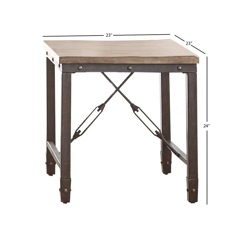 Steve Silver Gatling Industrial Wood and Metal Side Table