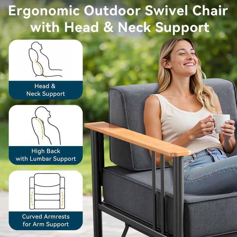 Outdoor Patio Funiture Set with Extra-Thick Seat cushion