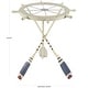 preview thumbnail 18 of 18, White Metal Ship Wheel Top Accent Table with Oar Shaped Legs