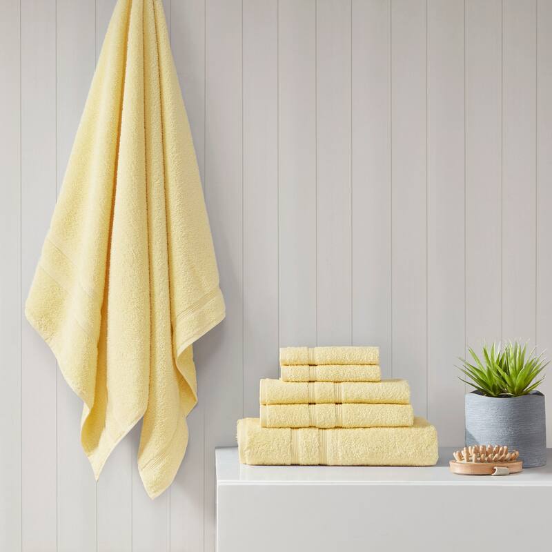 Aegean 100-percent Turkish Cotton 6 Piece Towel Set by 510 Design - Yellow