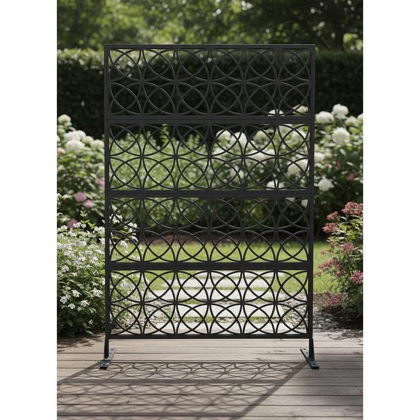 70" H Decorative Metal Garden Fences, Rust-Proof Scroll Design