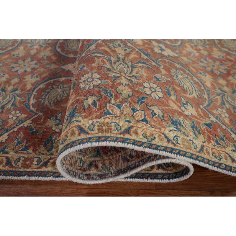 Floral Sarouk Persian Vintage Runner Rug Hand-Knotted Wool Carpet - 3'4" x 13'0"