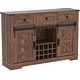 preview thumbnail 28 of 33, Farmhouse Bar Cabinet, Coffee/Wine Bar Cabinet w/Wine & Glass Rack