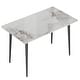 preview thumbnail 17 of 16, 6 Seater Kitchen Dining Table Modern Marble Tabletop Rectangular with Tapered Metal Legs