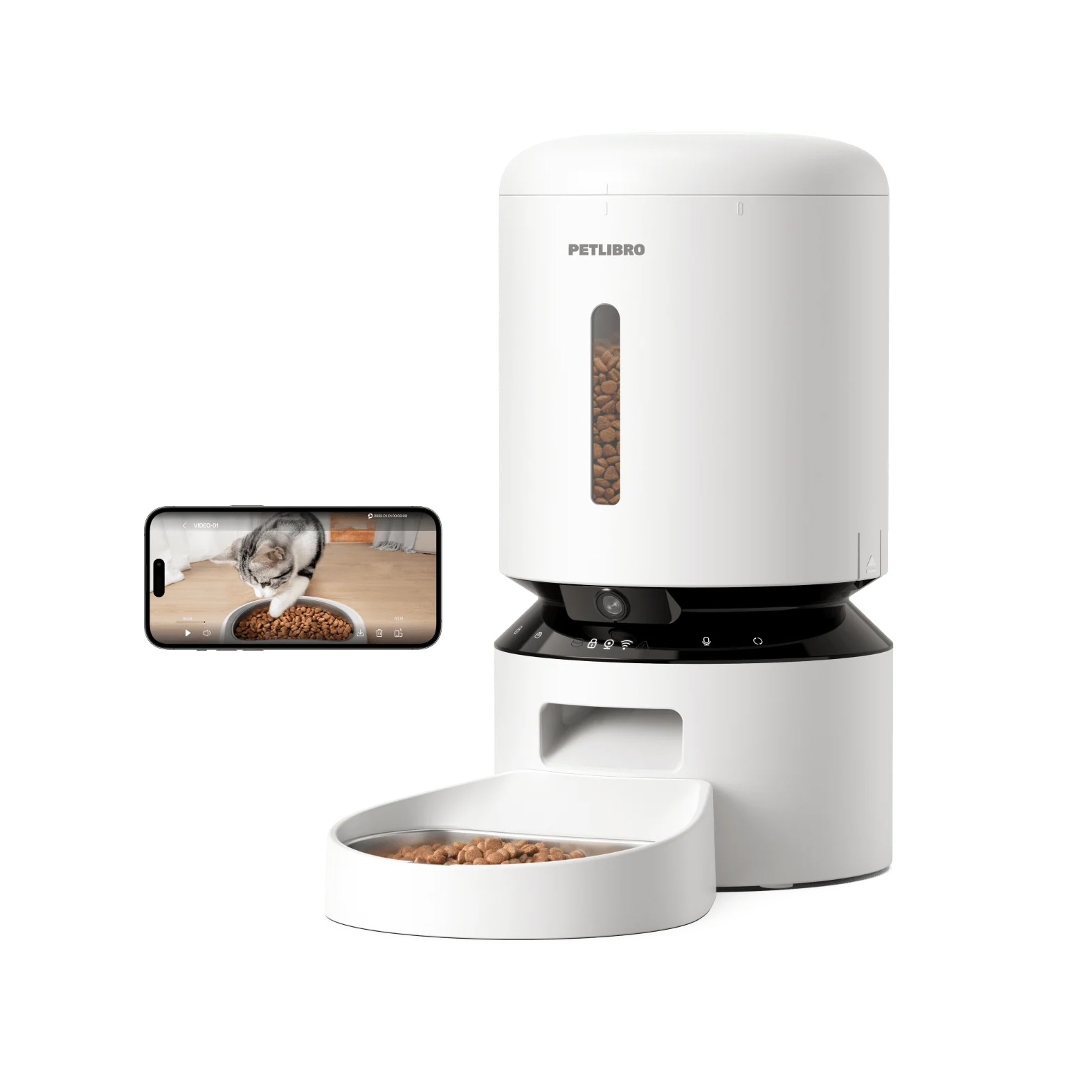PETLIBRO PL-AF203-07W-B Automatic Feeder with Camera,White-Certified Refurbished