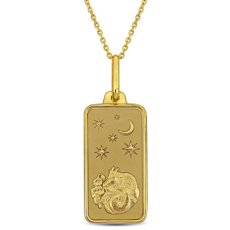 Miadora Capricorn Pendant with Chain & Spring Ring Clasp in 10K Yellow Gold