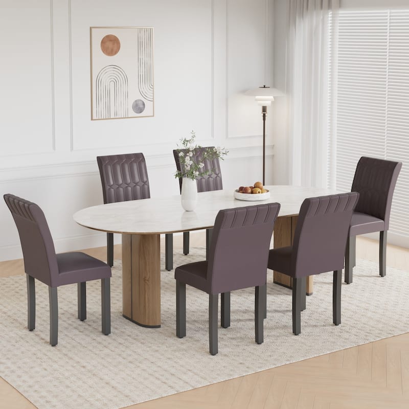 Javlergo Dining Chairs Set of 2/4/6 Upholstered Chairs with Solid Back for Kitchen Restaurant and Living Room