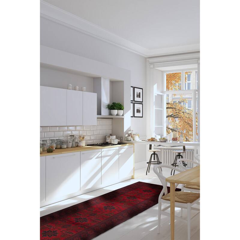 ECARPETGALLERY Hand-knotted Finest Khal Mohammadi Red Wool Rug - 2'9 x 9'5