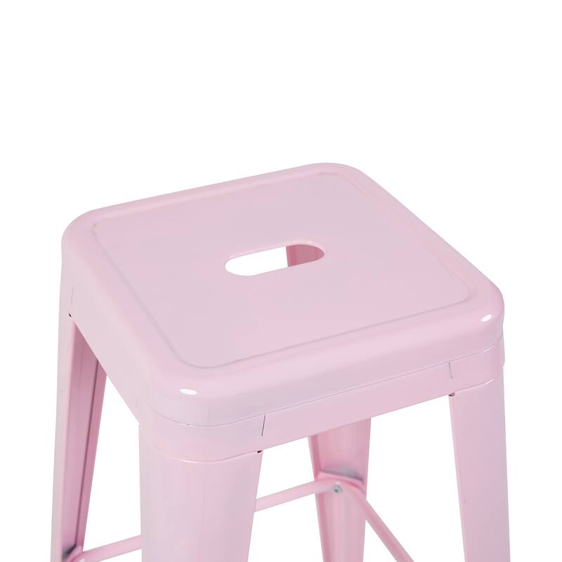 AC Pacific 24 Inch Industrial Stackable Metal Counter Stools Set of 2