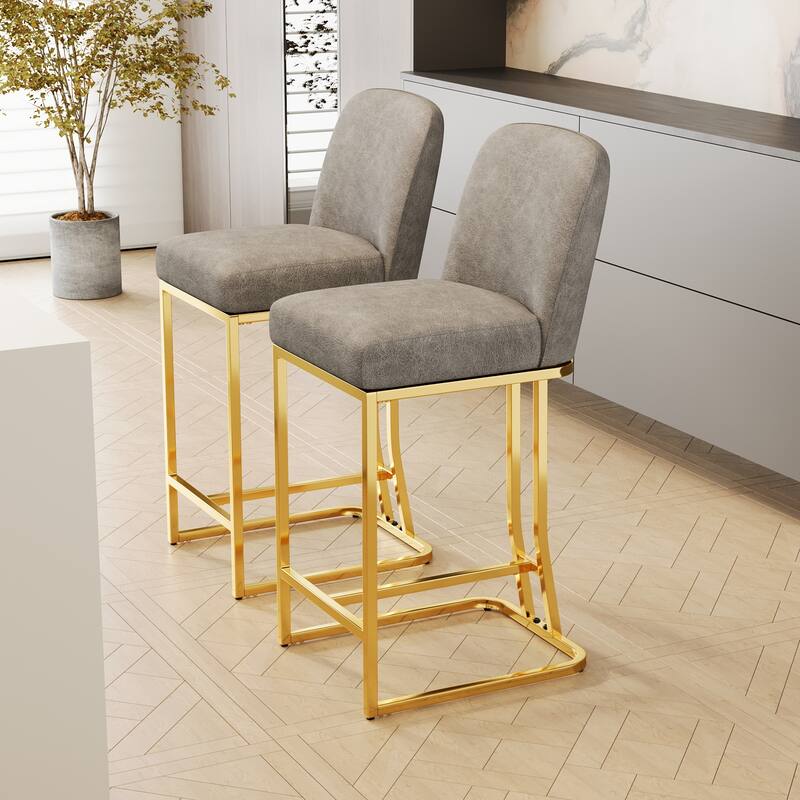 Dining 360°Swivel Bar Chairs Set Of 2 Modern Style Bar Chairs With Simple Design, Creative Design Comfortable High Stools