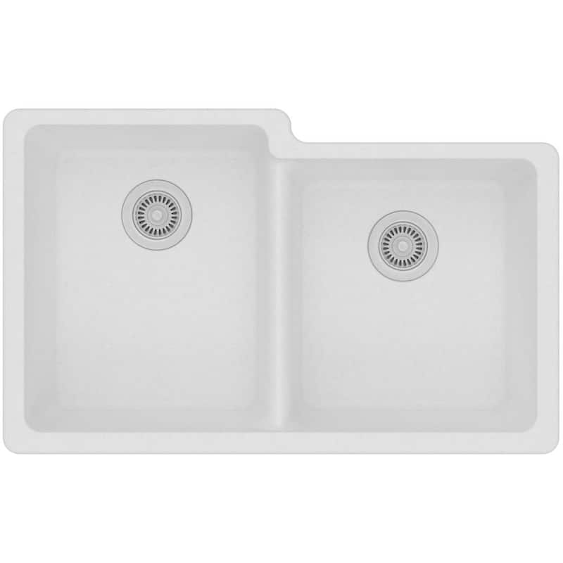 Elkay Quartz Classic 33" x 20-1/2" x 9-1/2", Offset Double Bowl Undermount Sink