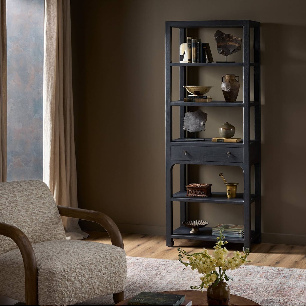 Sydney Bookcase-Aged Black Oak