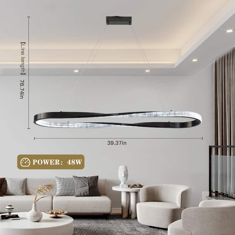 Modern Led Chandelier Dimmable Pendant Light Kitchen Island Lighting