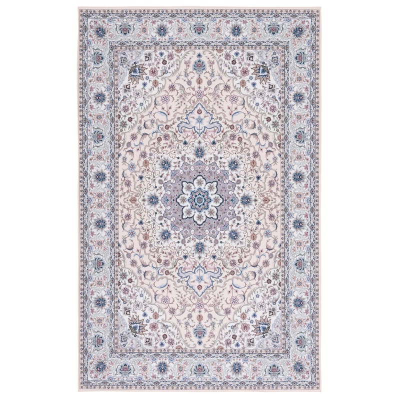 SAFAVIEH Tucson Machine Washable Slip Resistant Koidula Traditional Rug - 5' x 8' - Beige/Green