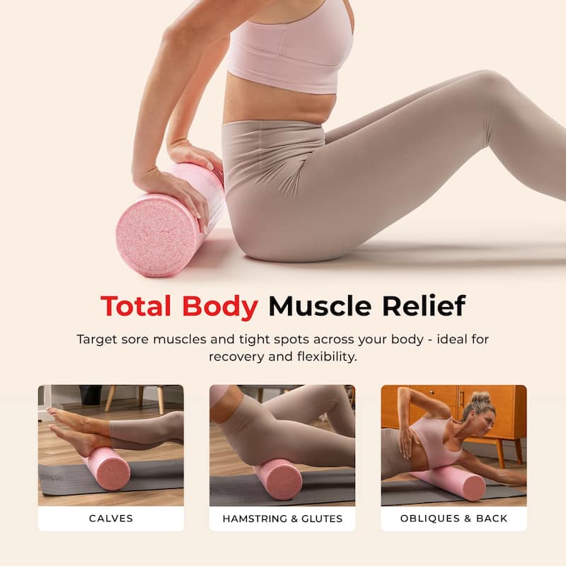 Sunny Health & Fitness High-Density Foam Roller 12" to 36" - Pink