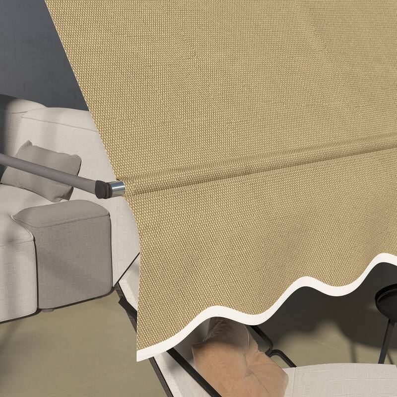 Outsunny 10' x 4' Manual Retractable Awning, Non-Screw Freestanding Patio Sun Shade Shelter