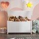 preview thumbnail 9 of 12, Kids Wooden Toy Box/Bench with Safety Hinged Lid for Ages 3+