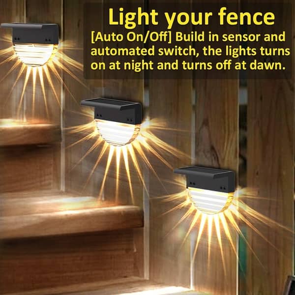 Shop Solar Fence Lights Outdoor 4 Pack Decorative Solar Deck