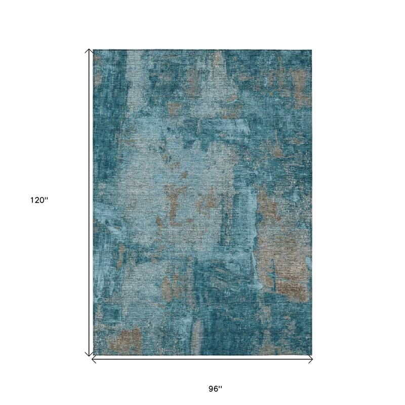 HomeRoots Abstract Transitional Rectangle Outdoor Rug